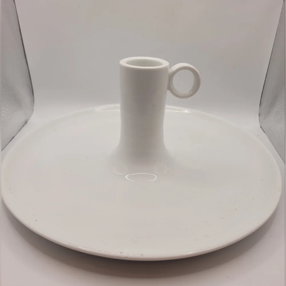 White Ceramic Candlestick Candle Holder